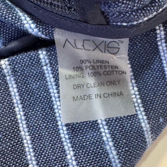 NEW Alexis Konner Striped One Shoulder Ruffle Denim Blue Mini Dress XS - Picture 9 of 10